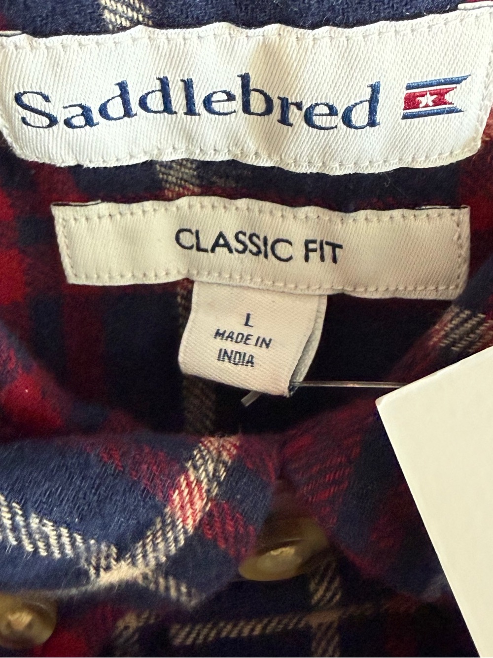 Saddlebred lot of 2 Button Down Flannel Shirts Men’s size Large NWT Classic Fit - Picture 9 of 10